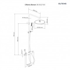 Oltens Boran zestaw prysznicowy termostatyczny z deszczownicą okrągłą chrom 36502100