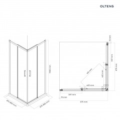 Oltens Breda kabina prysznicowa 90x90 cm kwadratowa chrom/szkło przezroczyste 20006100