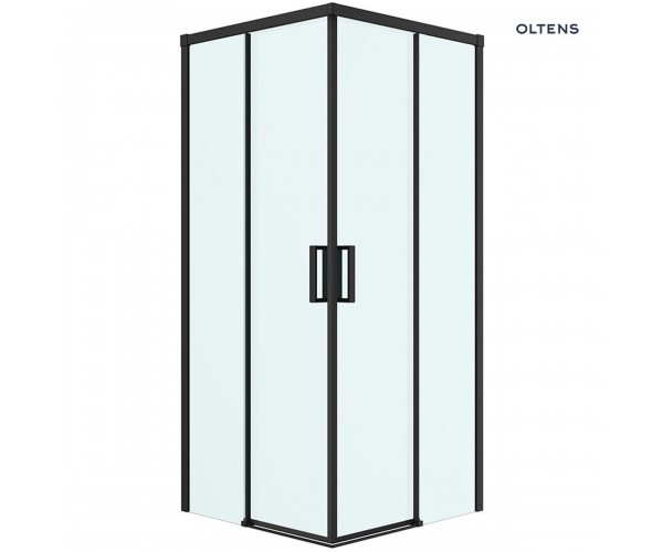 Oltens Breda kabina prysznicowa 90x90 cm kwadratowa czarny mat/szkło 20006300