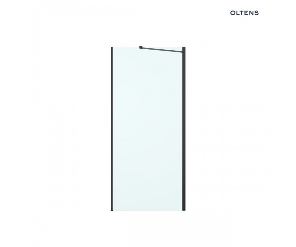 Oltens Hallan ścianka prysznicowa 100 cm boczna do drzwi czarny mat/szkło przezroczyste 22102300
