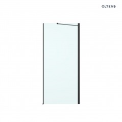 Oltens Hallan ścianka prysznicowa 100 cm boczna do drzwi czarny mat/szkło przezroczyste 22102300