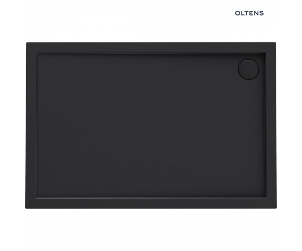 Oltens Superior brodzik 120x70 cm prostokątny akrylowy czarny mat 15001300