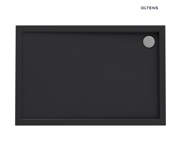 Oltens Superior brodzik 100x80 cm prostokątny akrylowy czarny mat 15002300