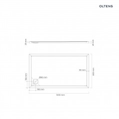 Oltens Superior brodzik 120x80 cm prostokątny akrylowy czarny mat 15003300