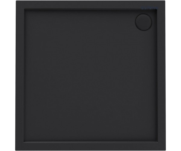 Oltens Superior brodzik 90x90 cm kwadratowy akrylowy czarny mat 17001300