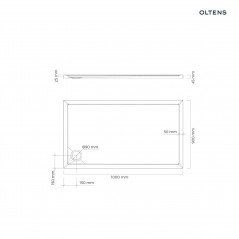 Oltens Superior brodzik 100x90 cm prostokątny akrylowy czarny mat 15005300