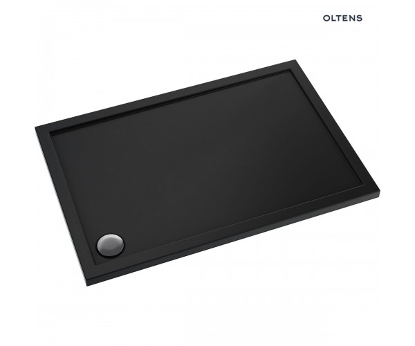 Oltens Superior brodzik 120x90 cm prostokątny akrylowy czarny mat 15006300
