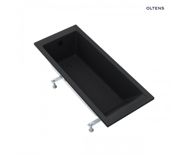 Oltens Langfoss wanna prostokątna 150x70 akrylowa czarny mat 10002300