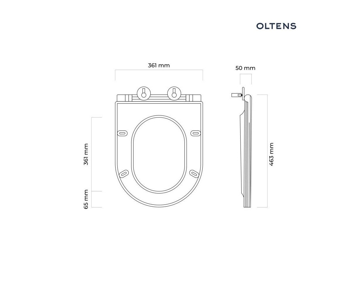 Zestaw Oltens Hamnes miska WC wisząca PureRim z deską wolnoopadającą Ovan Slim 42018000