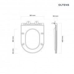 Zestaw Oltens Hamnes miska WC wisząca PureRim z powłoką SmartClean z deską wolnoopadającą Ovan Slim 42518000
