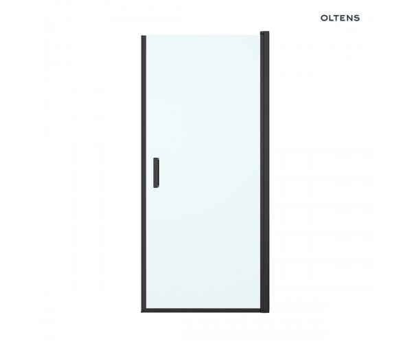 Oltens Rinnan kabina prysznicowa 90x100 cm prostokątna drzwi ze ścianką czarny mat/szkło przezroczyste 20217300