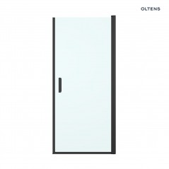 Oltens Rinnan kabina prysznicowa 100x80 cm prostokątna drzwi ze ścianką czarny mat/szkło przezroczyste 20218300