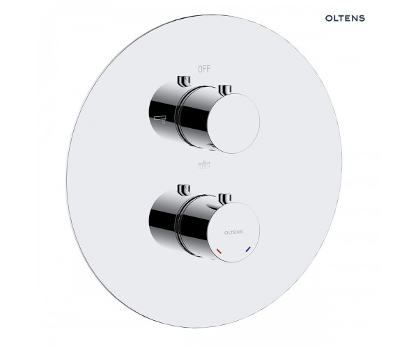 Zestaw Oltens Katla bateria podtynkowa termostatyczna z deszczownicą 30 cm Sondera i kompletem prysznicowym Ume chrom 36608100