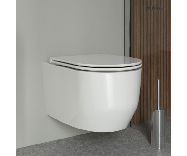 Oltens Holsted miska WC wisząca PureRim z powłoką SmartClean biała 42516000