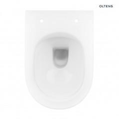 Zestaw Oltens Hamnes Kort miska WC wisząca PureRim z powłoką SmartClean z deską wolnoopadającą biały 42520000