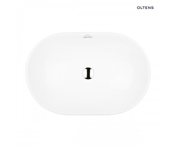 Oltens Tive umywalka 61x40 cm wpuszczana owalna z powłoką SmartClean biała 40823000