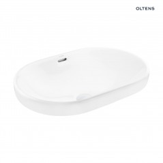 Oltens Tive umywalka 61x40 cm wpuszczana owalna z powłoką SmartClean biała 40823000
