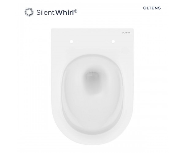 Zestaw Oltens Hamnes Stille miska WC wisząca PureRim z deską wolnoopadającą Ovan Slim biały 42022000