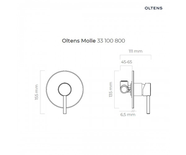 Zestaw Oltens Molle bateria prysznicowa podtynkowa z zestawem prysznicowym Ume Hvita złoty połysk 36612800