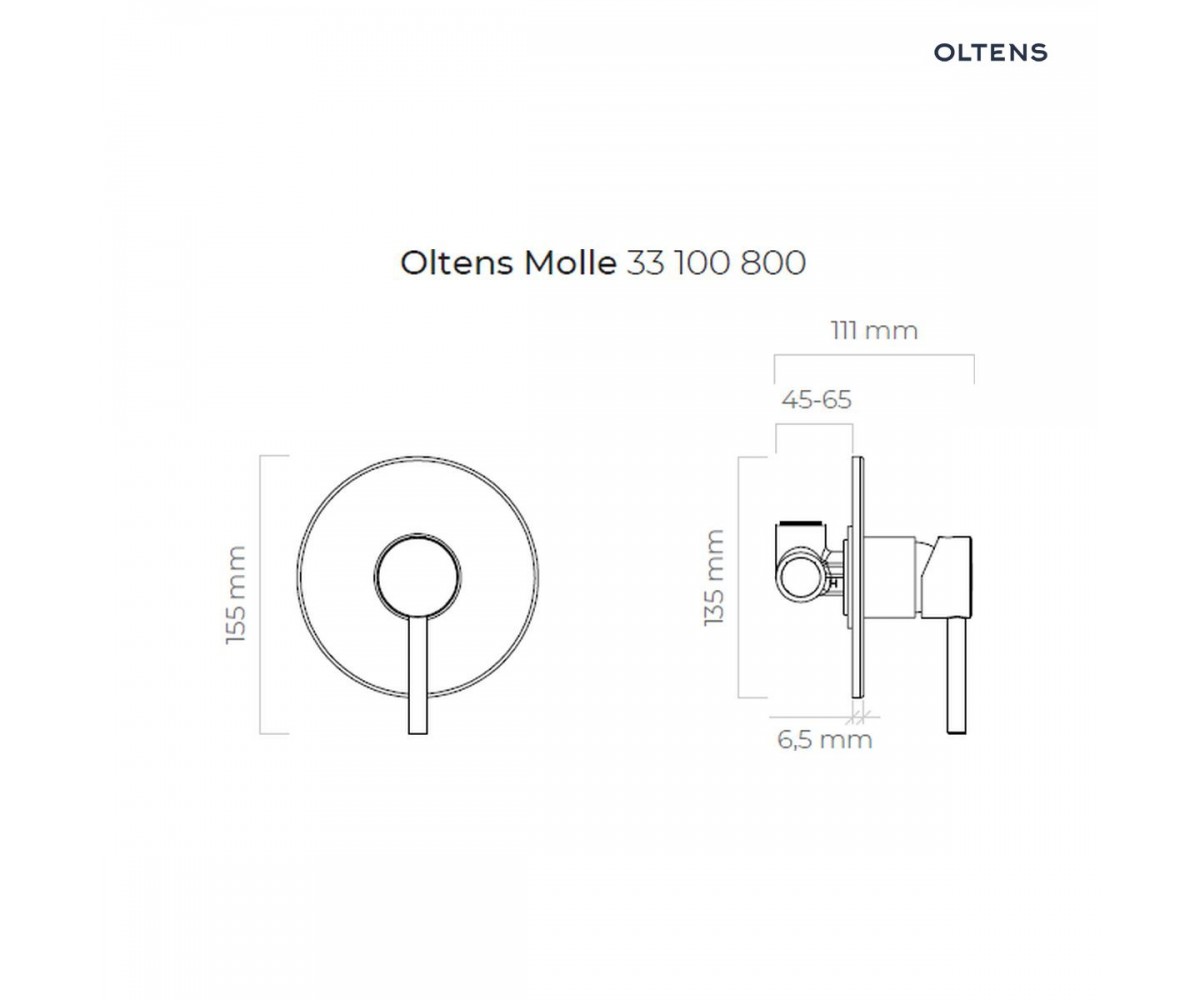 Zestaw Oltens Molle bateria prysznicowa podtynkowa z zestawem prysznicowym Ume Hvita złoty połysk 36612800