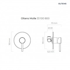 Zestaw Oltens Molle bateria prysznicowa podtynkowa z zestawem prysznicowym Ume Hvita złoty połysk 36612800