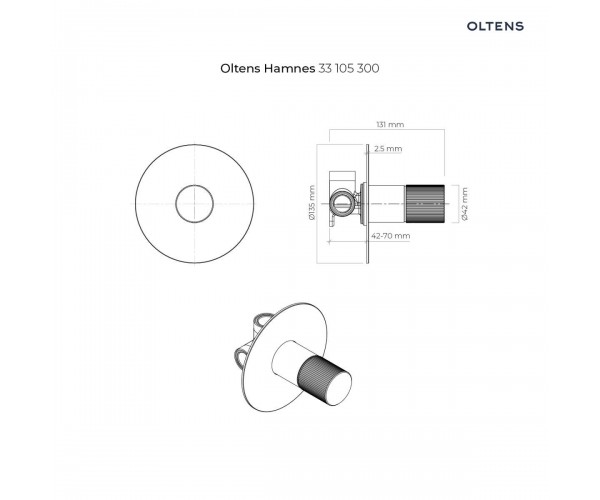 Zestaw Oltens Hamnes bateria prysznicowa podtynkowa z zestawem prysznicowym Ume Hvita czarny mat 36613300