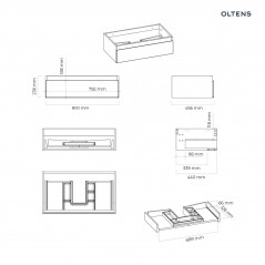 Oltens Vernal szafka 80 cm podumywalkowa wisząca grafit mat 60010400