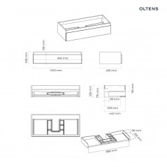 Oltens Vernal szafka 100 cm podumywalkowa wisząca biały połysk 60011000