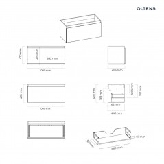 Oltens Vernal szafka 100 cm podumywalkowa wisząca grafit mat 60015400