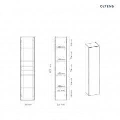 Oltens Vernal szafka 160 cm boczna wisząca biały połysk 61000000