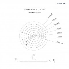 Oltens Atran deszczownica 22 cm okrągła chrom 37004100