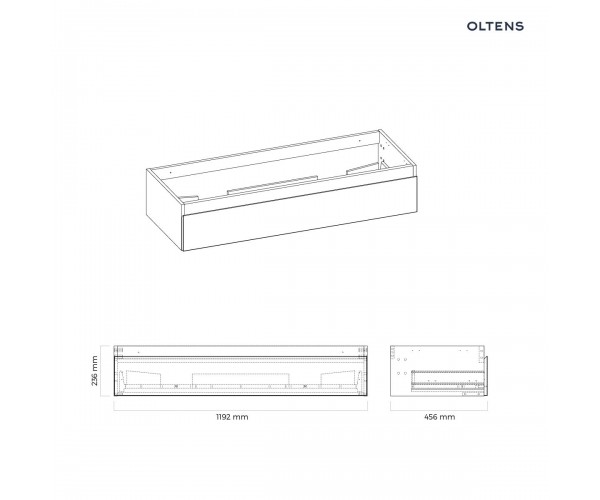 Oltens Vernal szafka 120 cm podumywalkowa wisząca biały połysk 60012000