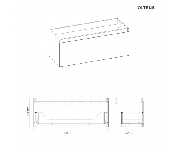 Oltens Vernal szafka 120 cm podumywalkowa wisząca biały połysk 60016000