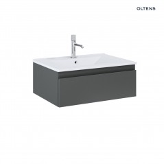 Zestaw Oltens Vernal umywalka z szafką 60 cm biały/grafit mat 68004400