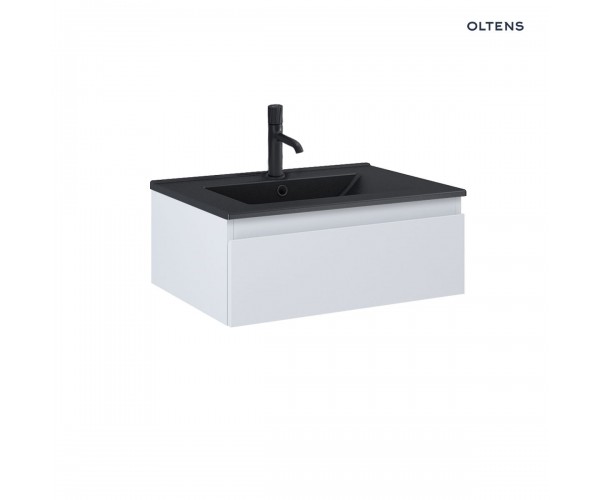 Zestaw Oltens Vernal umywalka z szafką 60 cm czarny mat/szary mat 68005700
