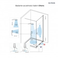 Oltens Byske kabina prysznicowa 80x80 cm kwadratowa czarny mat/szkło przezroczyste 20001300