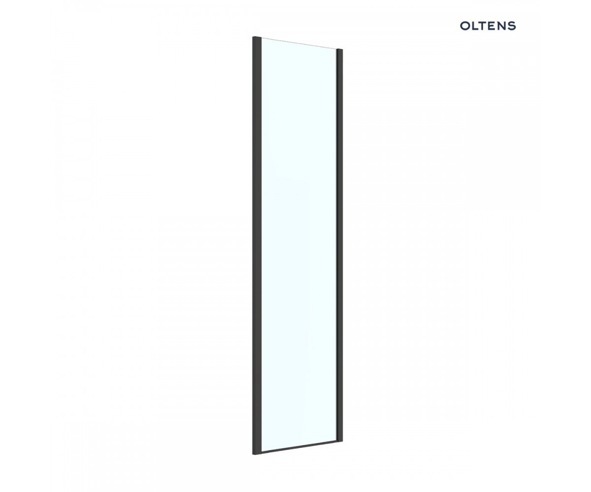 Oltens Breda ścianka prysznicowa 80 cm boczna czarny mat/szkło przezroczyste 22104300