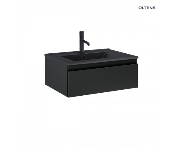 Zestaw Oltens Vernal umywalka z szafką 60 cm czarny mat 68005300