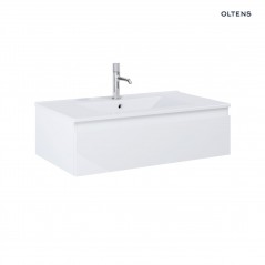 Zestaw Oltens Vernal umywalka z szafką 80 cm biały połysk 68006000