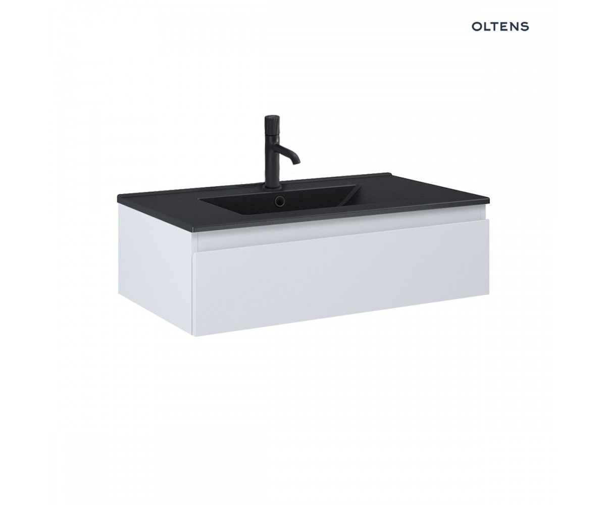 Zestaw Oltens Vernal umywalka z szafką 80 cm czarny mat/szary mat 68007700