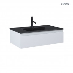 Zestaw Oltens Vernal umywalka z szafką 80 cm czarny mat/szary mat 68007700
