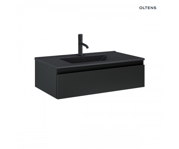 Zestaw Oltens Vernal umywalka z szafką 80 cm czarny mat 68007300