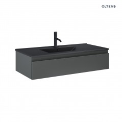 Zestaw Oltens Vernal umywalka z szafką 100 cm czarny mat/grafit mat 68009400