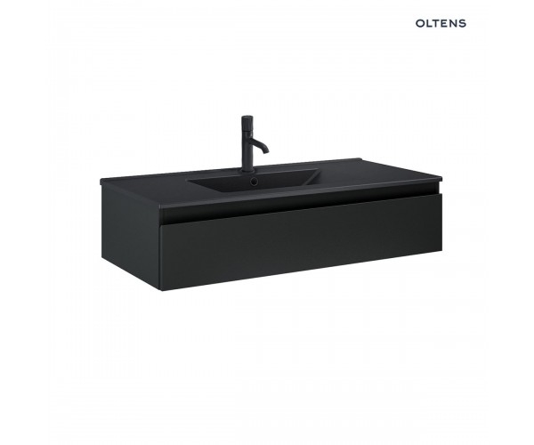 Zestaw Oltens Vernal umywalka z szafką 100 cm czarny mat 68009300