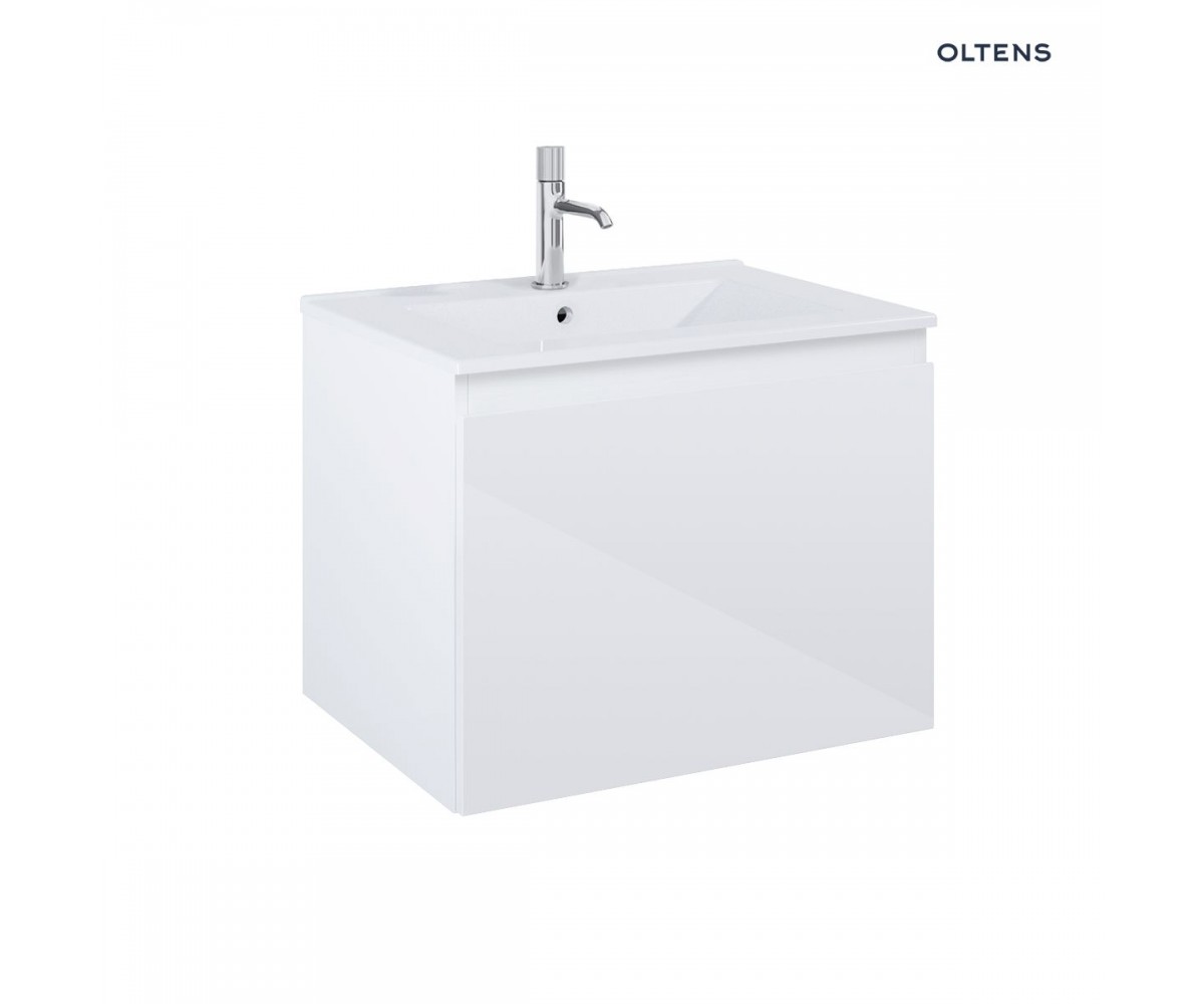 Zestaw Oltens Vernal umywalka z szafką 60 cm biały połysk 68012000