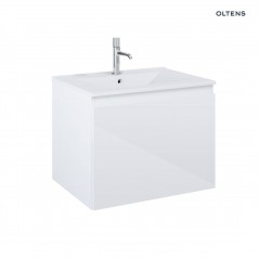 Zestaw Oltens Vernal umywalka z szafką 60 cm biały połysk 68012000