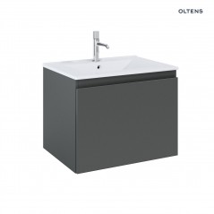 Zestaw Oltens Vernal umywalka z szafką 60 cm biały/grafit mat 68012400