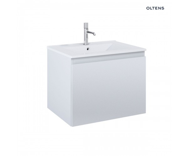 Zestaw Oltens Vernal umywalka z szafką 60 cm biały połysk/szary mat 68012700