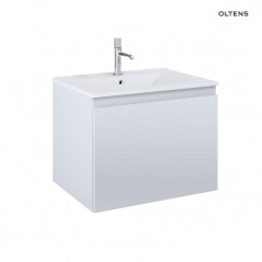 Zestaw Oltens Vernal umywalka z szafką 60 cm biały połysk/szary mat 68012700