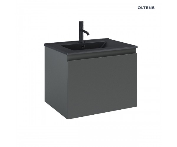 Zestaw Oltens Vernal umywalka z szafką 60 cm czarny mat/grafit mat 68013400
